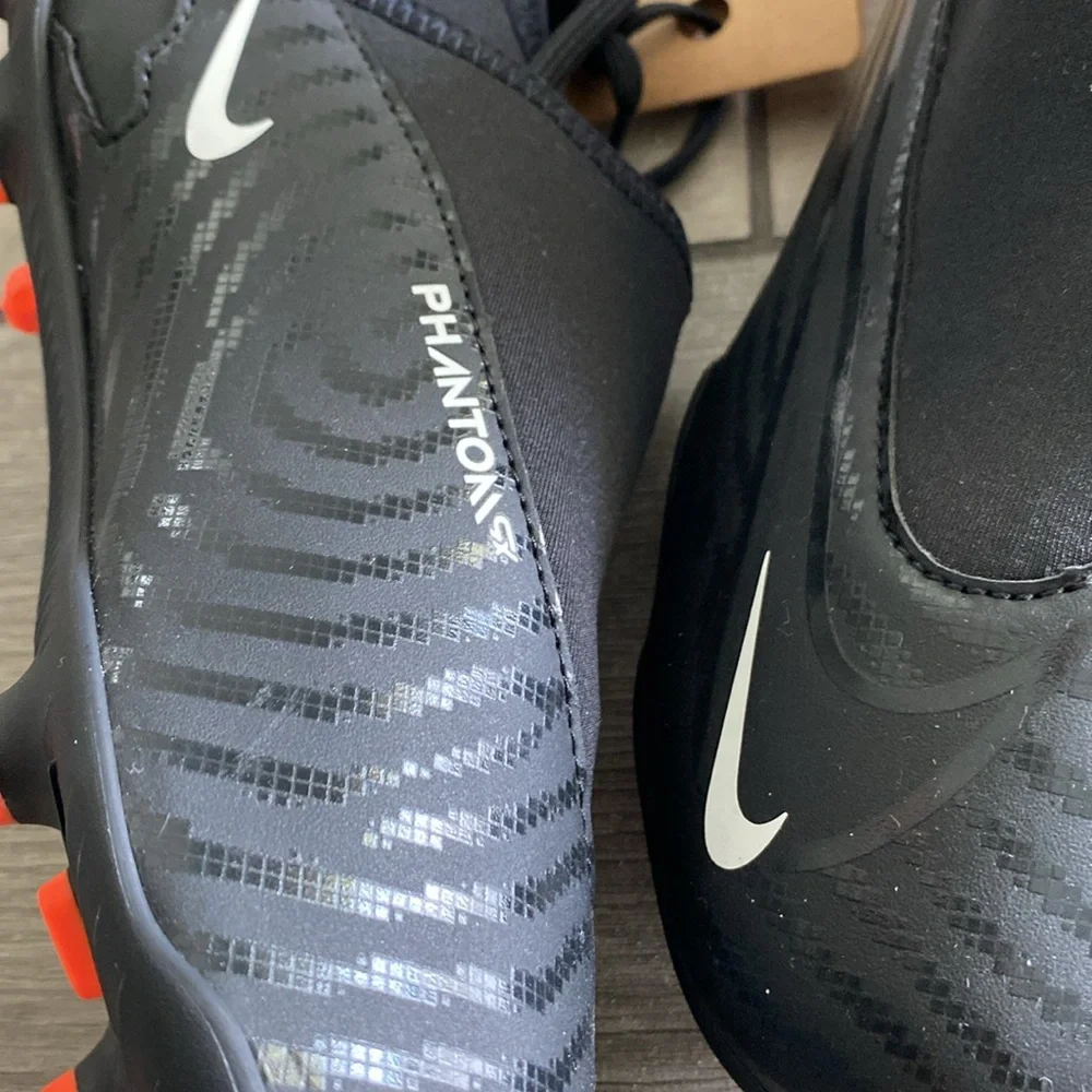 Nike Men’s Black Soccer Cleats with Bright Orange Studs